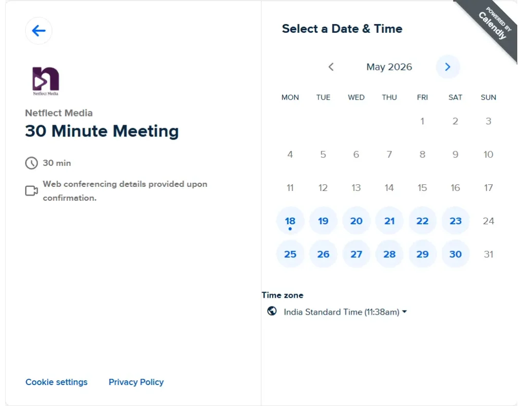 Calendly Netflect 30 Min Meeting
